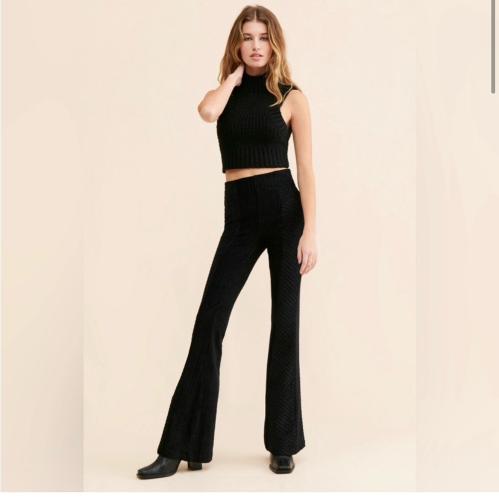 Free People Black Pleated Pants